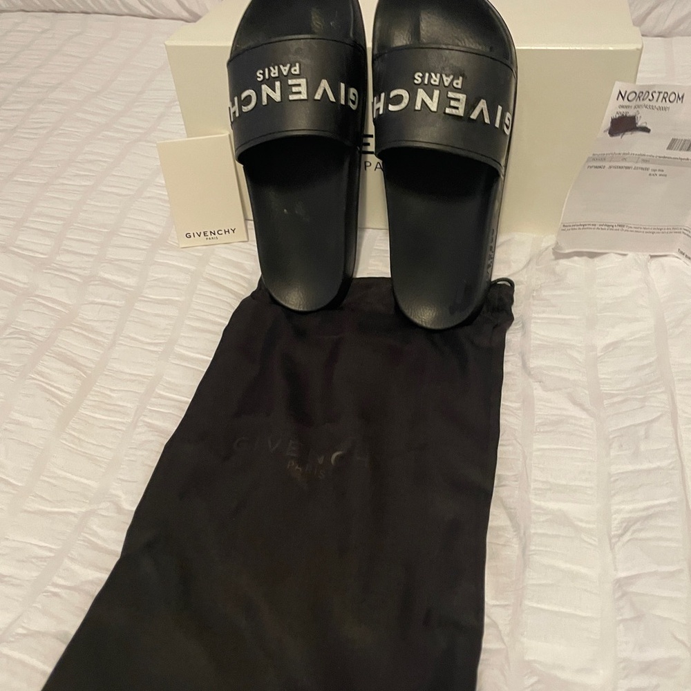 Givenchy Black Woman’s slide Sandals Sleek Minimalist Design